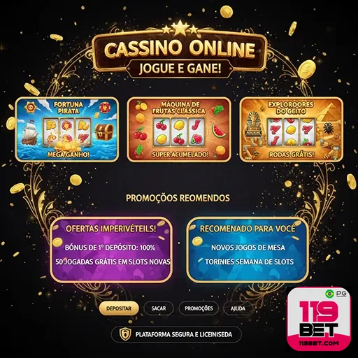 Jogos de cassinos online, incluindo slots e mesa ao vivo