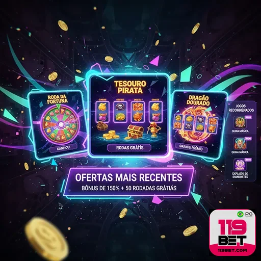 Imagem do site 119bet com destaque para apostas esportivas e promoções na página inicial.
